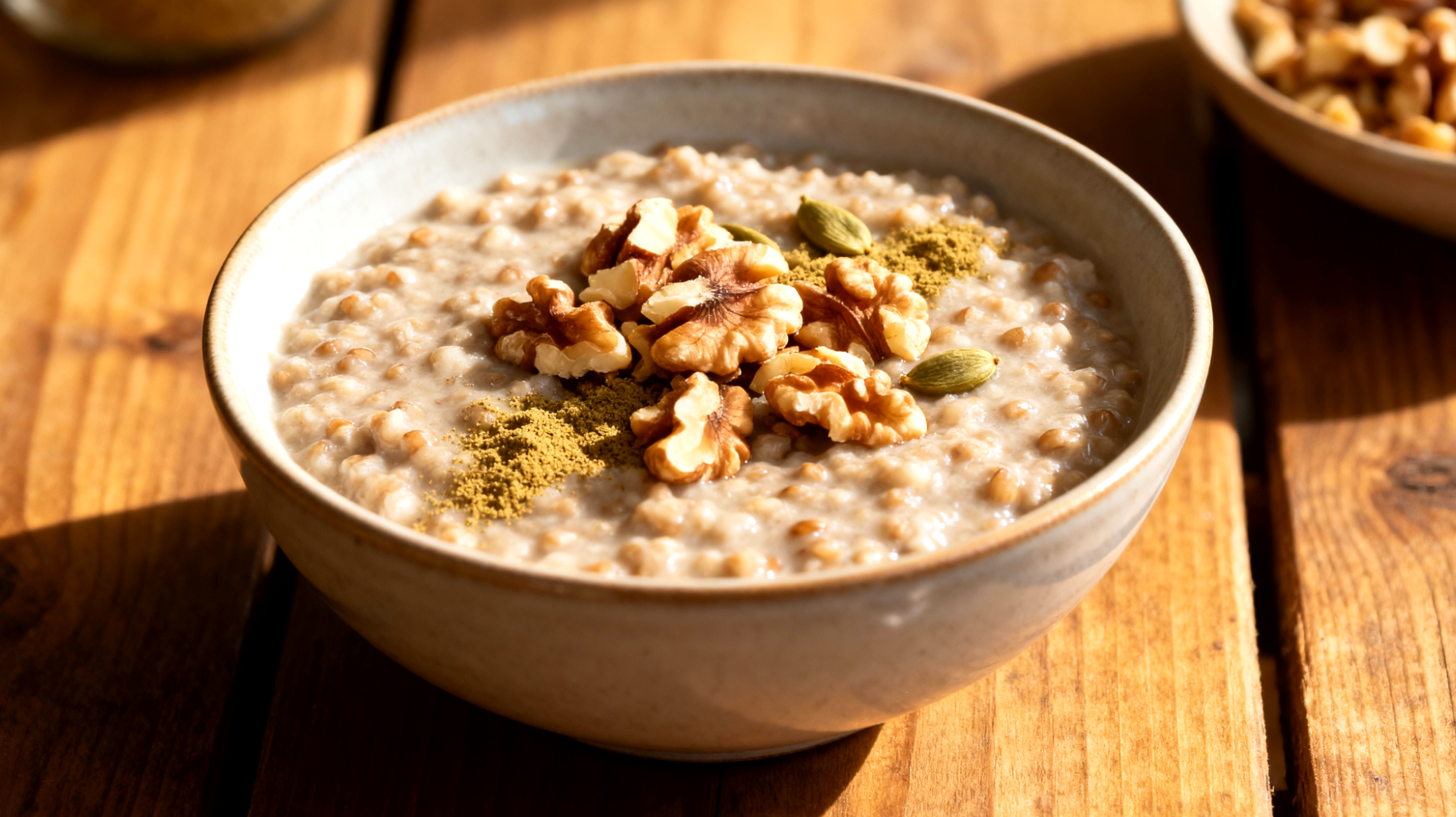 Buchweizen-Porridge mit Kardamom und Walnüssen"